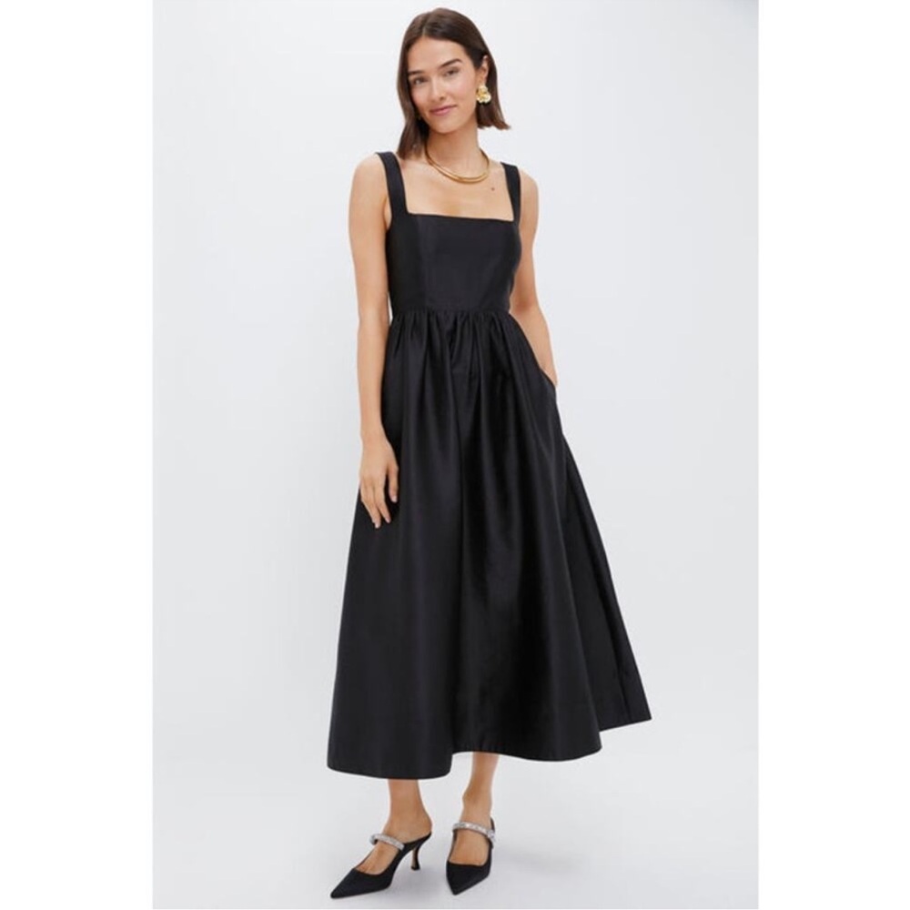 Tuckernuck Black Midi Square-Neck Sundress